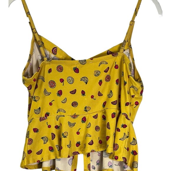 IRIS Crop Yellow Adjustable‎ Straps Exposed Back Top Size Large - Picture 2 of 7